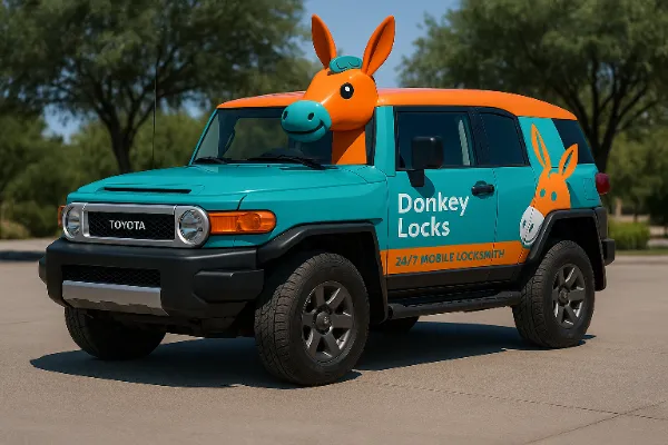 Donkey Locks mobile service vehicle